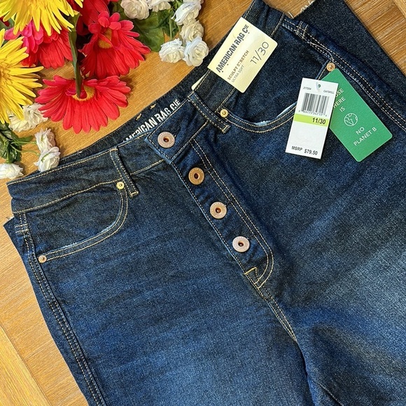 Women’s American Rag Cie Sculpt Stretch Ultra Soft Button Fly Jeans Size 11 Blue - Picture 13 of 13